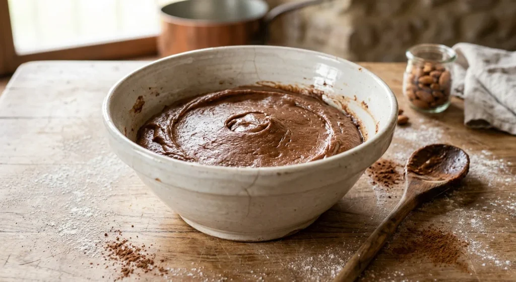 Homogeneous cocoa and honey dough for Susumelle cookies