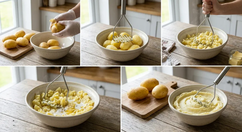 Mashed potatoes prepared for carrot gnocchi