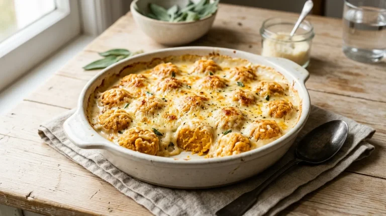 Creamy pumpkin ricotta snowflakes baked with Parmesan and béchamel sauce